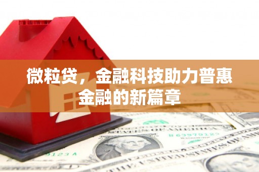 吉木萨尔微粒贷，金融科技助力普惠金融的新篇章