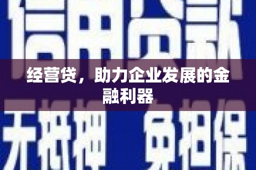 吉木萨尔经营贷，助力企业发展的金融利器