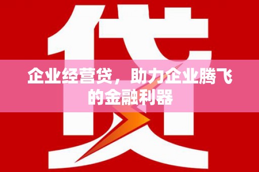 吉木萨尔企业经营贷，助力企业腾飞的金融利器