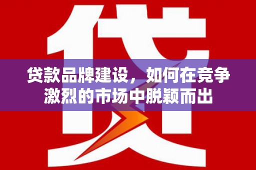 吉木萨尔贷款品牌建设，如何在竞争激烈的市场中脱颖而出