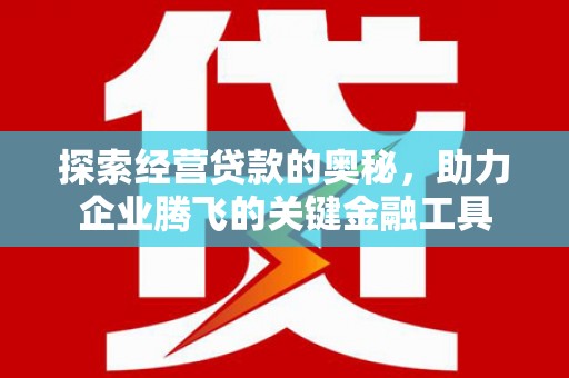 吉木萨尔探索经营贷款的奥秘，助力企业腾飞的关键金融工具