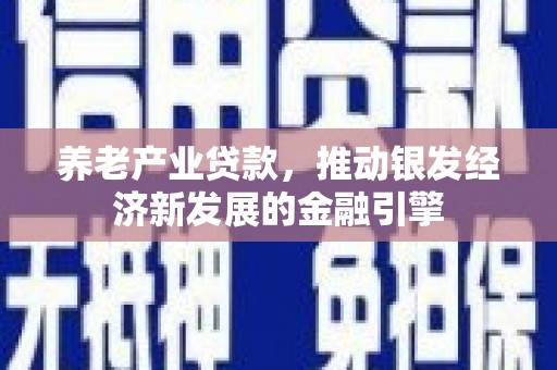 吉木萨尔养老产业贷款，推动银发经济新发展的金融引擎