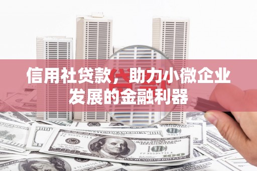 吉木萨尔信用社贷款，助力小微企业发展的金融利器