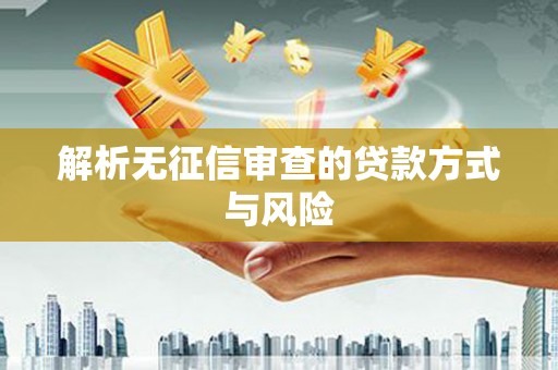 吉木萨尔解析无征信审查的贷款方式与风险