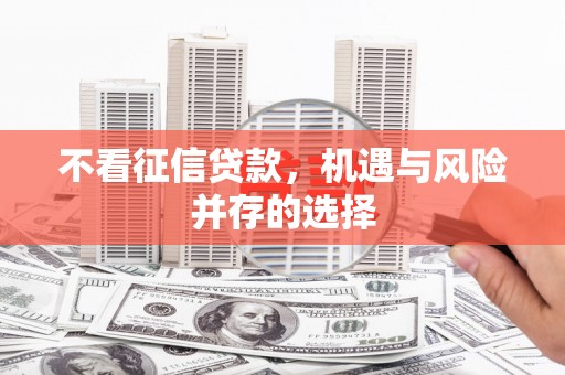 吉木萨尔不看征信贷款，机遇与风险并存的选择